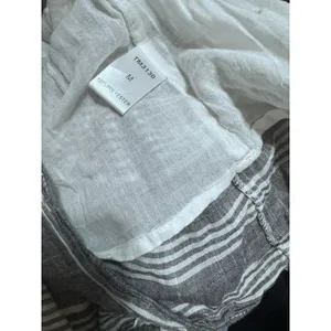 THML Womens Striped Boho Embroidered Pom Pom Trim Shift Dress Grey Blue TM3130 M thumbnail 7