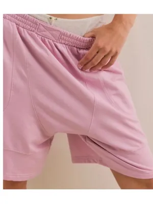 Free People Women's Casual Pink Elastic-Waist Shorts thumbnail 2