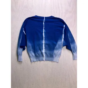Elan Sweater Womens‎ O/S Blue Ombre Tie Dye Batwing Dolman Knit SW10456 thumbnail 8