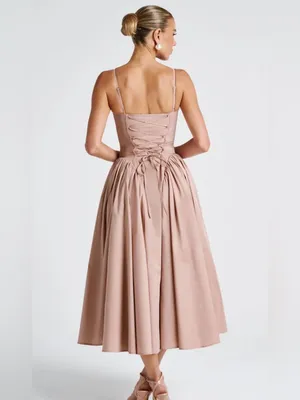 Babyboo NWT Women Medium Blush Soft Dusty Pink Balletcore Midi Princess Dress thumbnail 8
