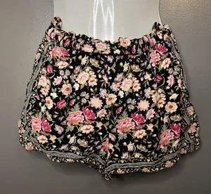 American Eagle Outfitters Shorts Womens Small Black Floral Boho Soft Lounge thumbnail 1
