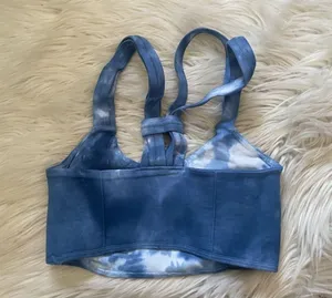 FREE PEOPLE On The Radar Blue Tie Dye Medium Impact Sports Bra thumbnail 4