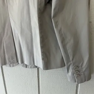Norma Kamali Two Button Cotton Blazer Tailored‎ Suit Jacket Gray Size 10 thumbnail 6