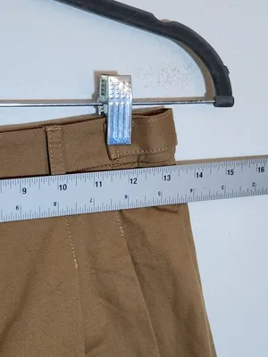 Abercrombie & Fitch Khaki Wide Leg Pleated Pants Size 24 Short thumbnail 6