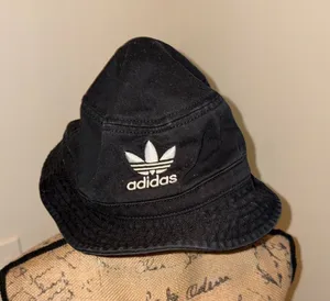 Adidas Black Bucket Hat with White Trefoil Embroidery thumbnail 1