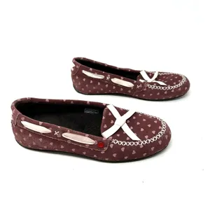 Ugg Size 6‎ Moccasins Red Heart Valentine Slip On House Shoe Flats Sherpa Lined thumbnail 3