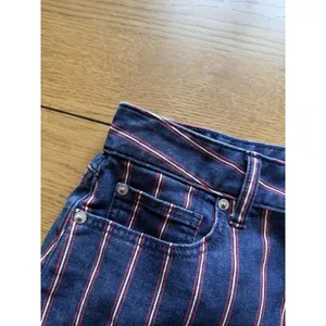American Eagle Women Size‎ 6 Mid Rise Pinstripe Mini Jean Skirt Super Stretch thumbnail 8