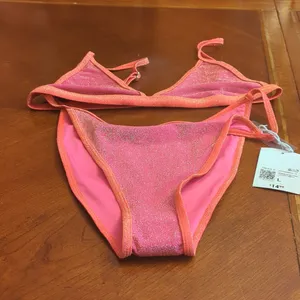 Forever 21 Bikini set Fuchsia/Tomato Size L thumbnail 4