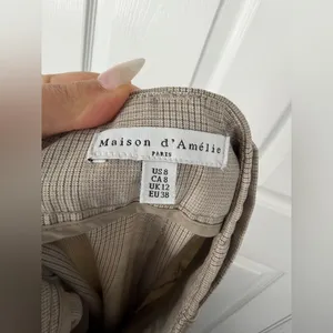 Sz 8 Maison d’ Amelie Plaid Trousers NWOT $150 MSRP thumbnail 9