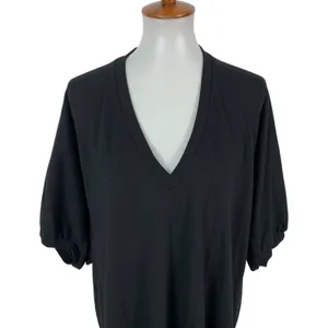 Zara Tunic Dress Small Black Short Sleeve Oversized Casual Modern thumbnail 2