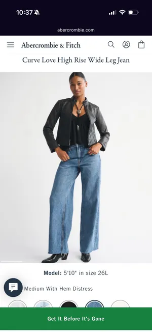 Abercrombie & Fitch Curve Love High Rise Wide Leg Jeans thumbnail 3
