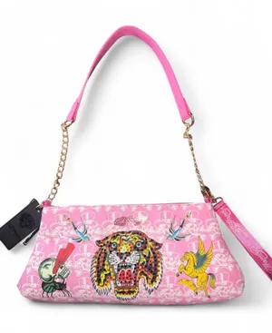 Ed Hardy Pink Skull Shoulder Bag | NEW WITH TAGS thumbnail 1