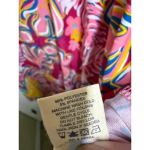 Simply Southern Tropical Parrot Dress Small Pink Palm Leaf Sharkbite Pockets NWT thumbnail 10