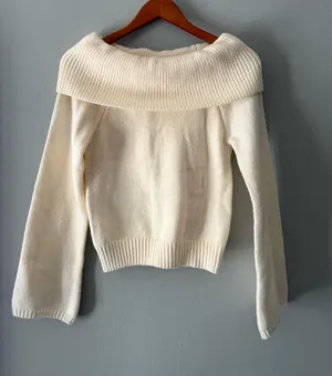 SheIn Off Shoulder Fold Over Sweater thumbnail 1