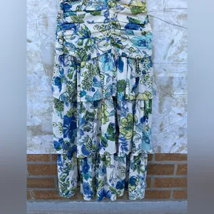 Abercrombie & Fitch High Neck Ruched Tiered Maxi Dress size XS thumbnail 10