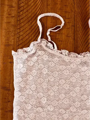 Y2K Old Navy Lilac Lace Camisole Medium thumbnail 3