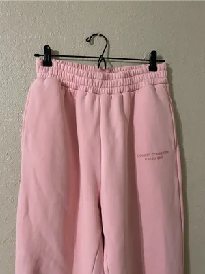Comfrt Pastel Sweatpants Size Medium Bubblegum Pink Fleece Lined Thick Cozy thumbnail 8