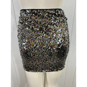 ASTR the label Women's Milan Skirt In Black Rainbow Sequins. NWOT. Size S. thumbnail 6