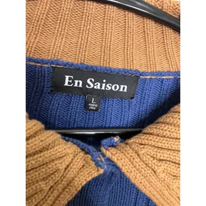 En Saison Cardigan Women L Multicolor Excellent Ribbed Knit Cropped Collared thumbnail 3