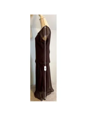 Y2k Avant Garde Brown & Teal Maxi-Midi thumbnail 7