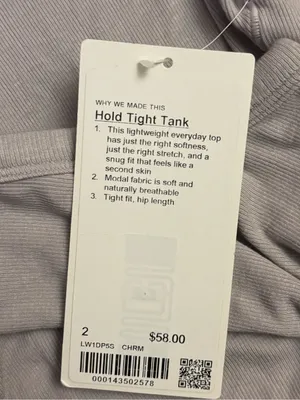 NWT Lululemon Hold Tight Tank Top Chrome Grey Size 2 Ribbed Crewneck thumbnail 6