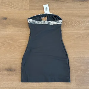 Beginning Boutique Mini Dress Theo Cowl Neck Sequin Trim Size US 2 in Gray thumbnail 3