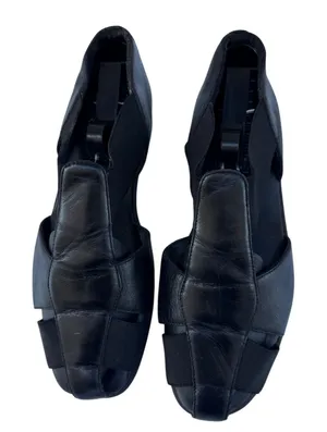 Airspree Black Leather Slip-On Sandals Women’s Size 7 Comfort Summer Shoes thumbnail 1
