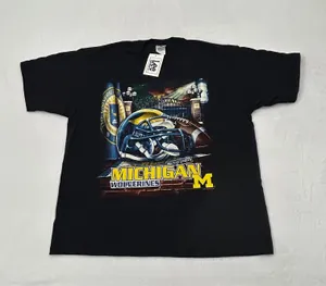 Lee University Of Michigan Wolverines Vintage Sport Graphic Black T-Shirt Size XL thumbnail 1