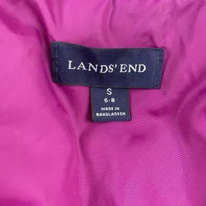 Lands' End Women's Down Puffer Vest Size Small Pockets Snap Front Pink Outdoor‎ thumbnail 3