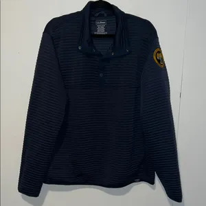 L.L. Bean Dark Blue Quilted Pullover with Emblem 3 thumbnail 1