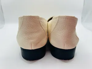 Mango MNG Leather Horsebit Loafers Ivory Pebbled Gold Bit Classic Preppy Quiet Luxury Slip On US 6 thumbnail 9