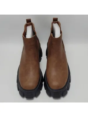 Tinstree Women's Chunky Platform Chelsea Slip On Lug Sole Boot Size 9.5 Brown thumbnail 7