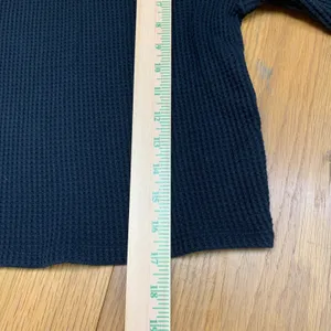 Aerie Waffle Knit Turtleneck Long Sleeve Cropped‎ Top Black Womens Size Medium thumbnail 5
