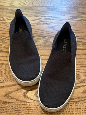 Rothy's The Sneaker Slip On Shoe Black thumbnail 1