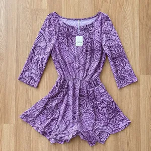 Free People NWT Purple Boho Paisley Medallion Print Mini Dress thumbnail 1