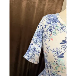 LuLaRoe Ana‎ Maxi Dress XS Blue Floral Short Sleeve Scoop Neck Cottagecore Boho thumbnail 12