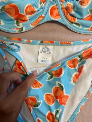Target Orange Print Tie Shoulder Underwire Bikini Top and Side-Tie Scoop Bottom thumbnail 3