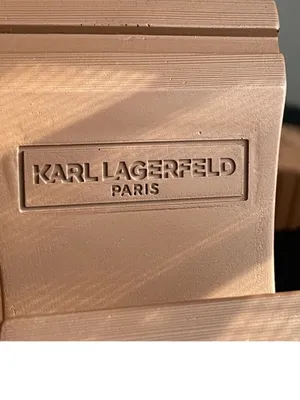Karl Lagerfeld Paris Clarina Platform Sandal Chunky Wedge in Metallic Latte 8 thumbnail 16