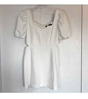 Whisper Puff Sleeve Cutout Mini Dress thumbnail 4