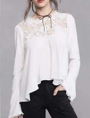 Romantic Poetic Flowy Lacey Flowy Dainty Feminine Flirty White For love and Lemo thumbnail 1