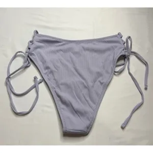 ZAFUL Womens Lavender Ribbed Tie Front High Waisted Two Piece Bikini Set Size S thumbnail 6