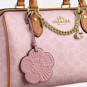 Coach Rowan Satchel Bag Signature Canvas With Charms Gold/Powder Pink CEA18 NWT thumbnail 15