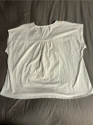 Savanna Jane White V-Neck Tunic with Multicolor Embroidery Size 1X thumbnail 3
