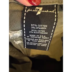 7 For All Mankind Skirt Women‎ 32 Olive Green Moss Utility Pocket Raw Hem Mini thumbnail 9
