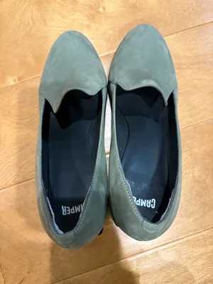 Camper Suede Block clear Heel pumps shoes greenish sz 39 8.5-9 thumbnail 4
