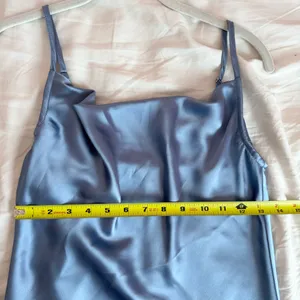 SheIn Blue Silky Satin Cowl Neck Cami Tank Top thumbnail 6