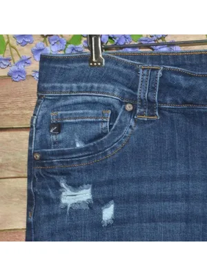 Plus Size 18 KanCan High Rise Dark Wash Ripped Bootcut Jeans Stretch Denim thumbnail 3