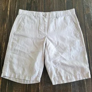 Gap Boyfriend Roll-Up Khaki Linen Cotton Blend Shorts Women's Size 0 thumbnail 1