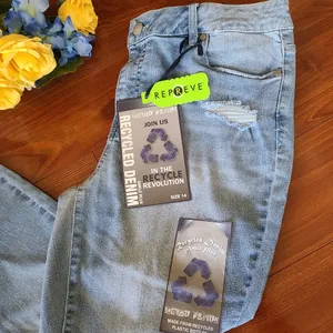 Indigo Fusion Distressed Jeans Size 14 thumbnail 4
