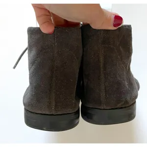 Franco Sarto Suede Leather Bootie Boots Dark Gray Size 8 thumbnail 4